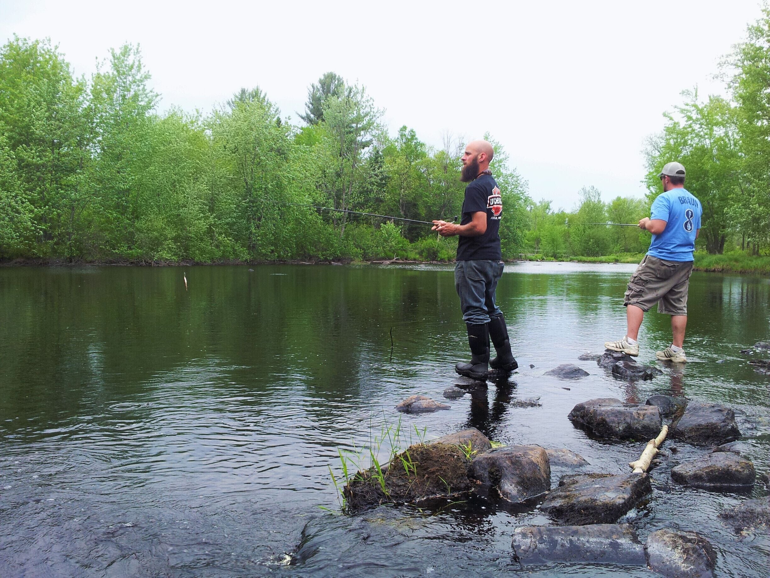 Fishing and rock hopping. 