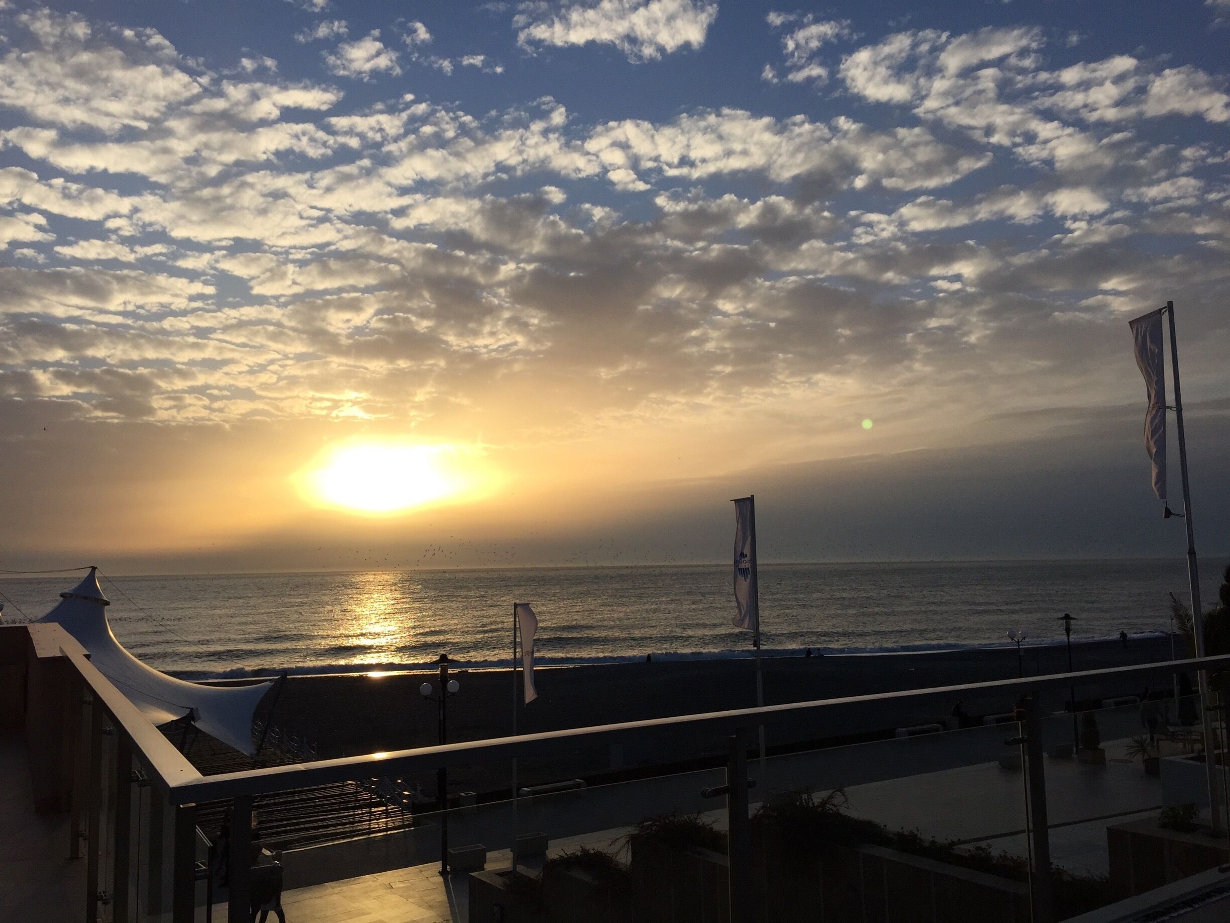 Sun setting over the Black Sea in Sochi.  What extremes in Russia, it was 65 and sunny 