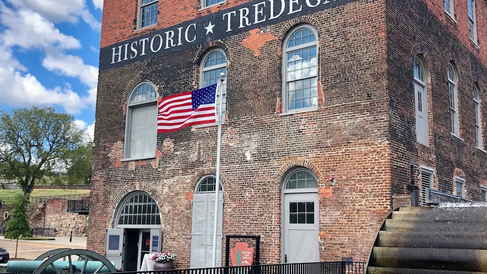 The National Park Visitor Center is housed in a building that was part of the Tredegar Foundry which was in business from the 1830’s until 1957. This foundry was responsible for over half of the cannon that were used by the confederate army during the Civil War. At the end of the war they became instrumental in creating railroad rails that were used all over the country.