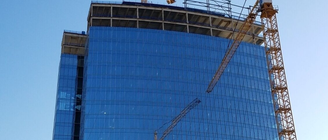 Neat view of new building.