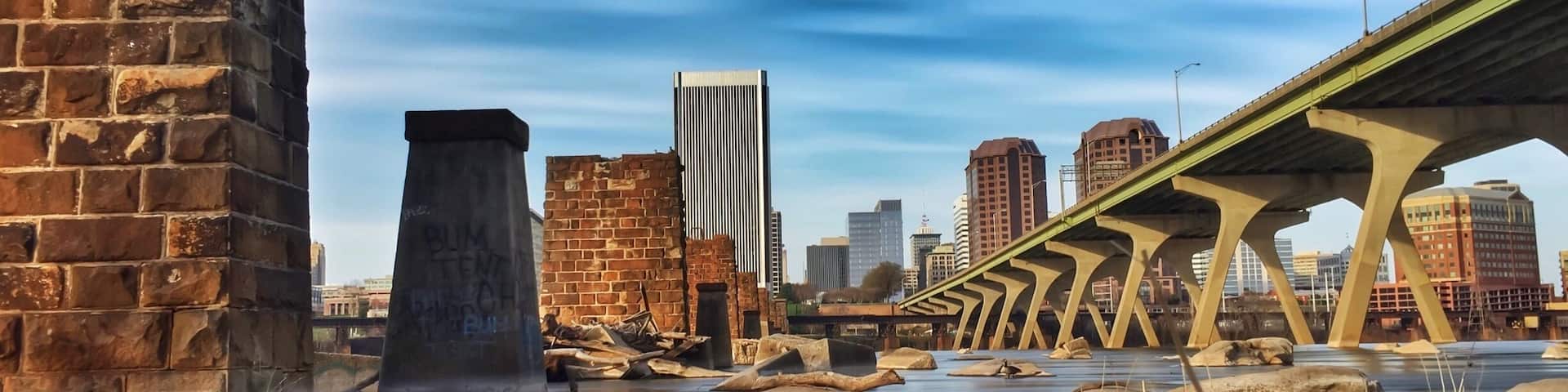 The Manchester climbing wall park is one of my new favorite spots in Richmond, VA. To get here, find the Flood Wall Walk near Legend Brewing Co and follow the path! When you get the the climbing wall, head towards the river.