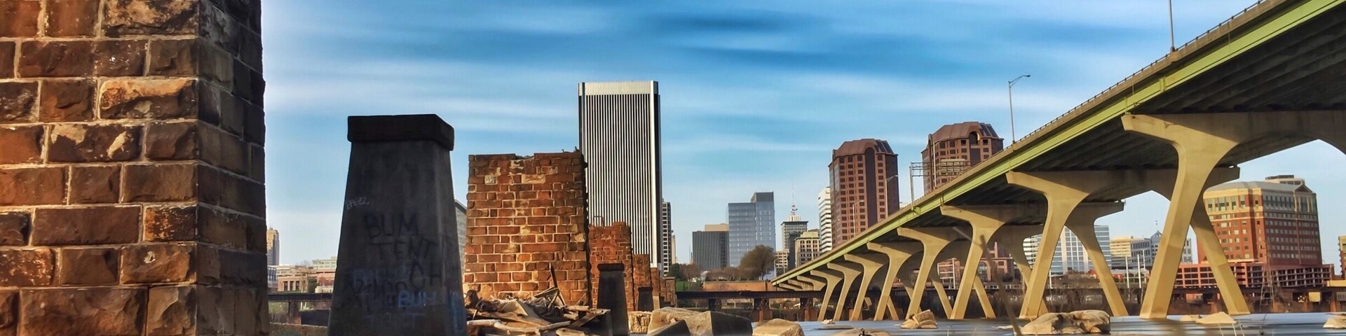 The Manchester climbing wall park is one of my new favorite spots in Richmond, VA. To get here, find the Flood Wall Walk near Legend Brewing Co and follow the path! When you get the the climbing wall, head towards the river.