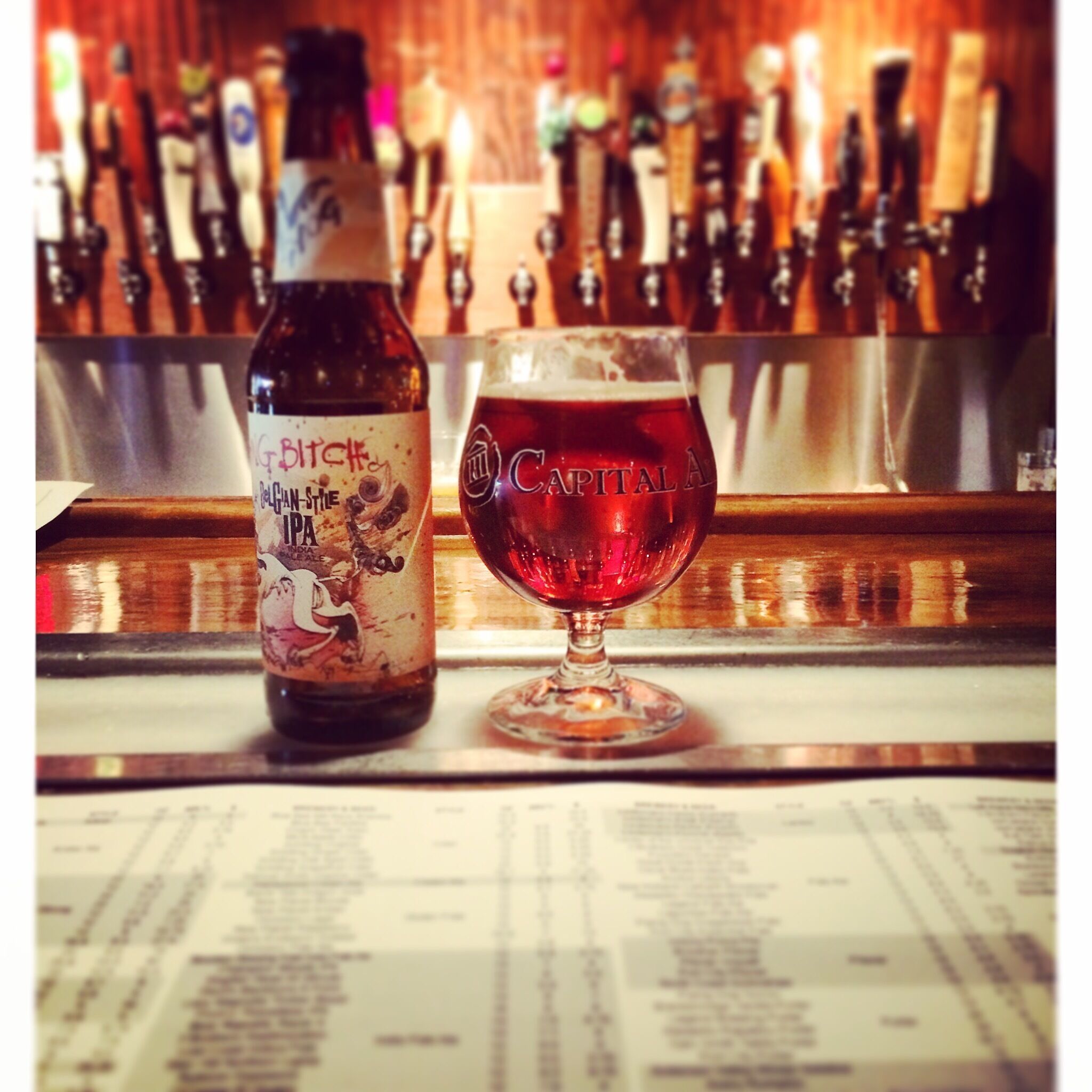 Capital  Ale House, the beer is sitting on an ice trough. Awesome! 