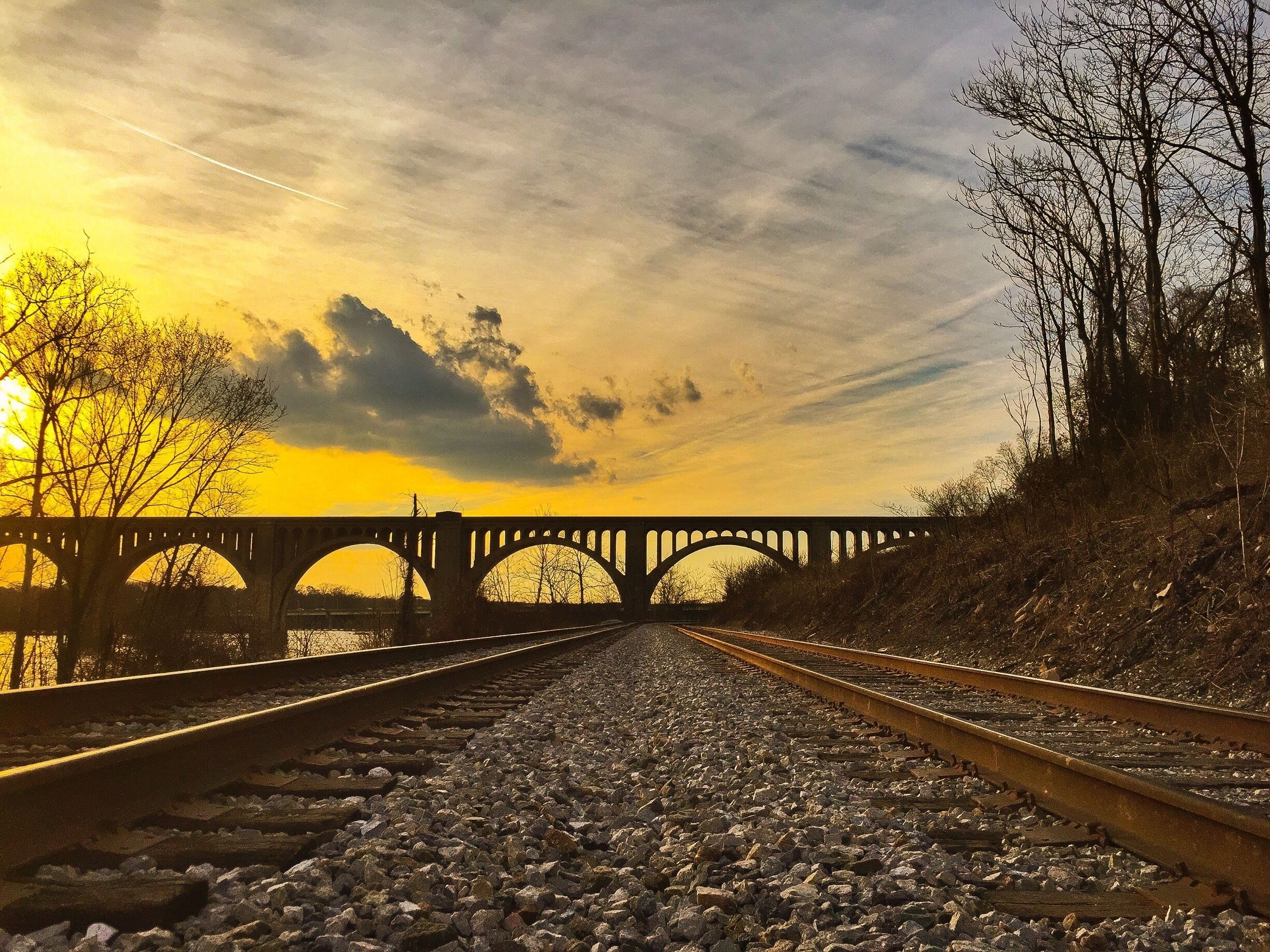 #goldenhour on the tracks in Richmond, VA. You'll find this A-Line Bridge near Byrd Park. 