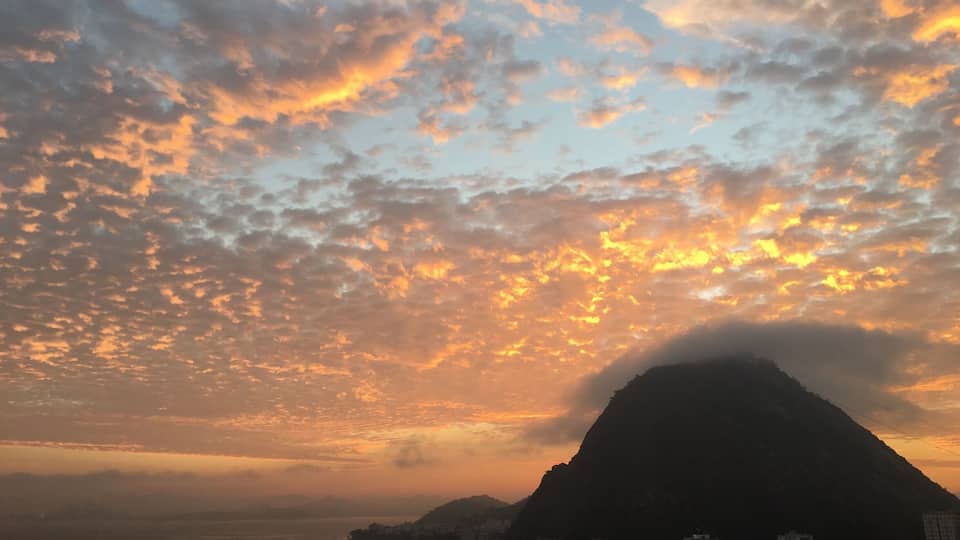 This morning's sunrise over Sugarloaf Mountain in #RioDeJaneiro #Blue