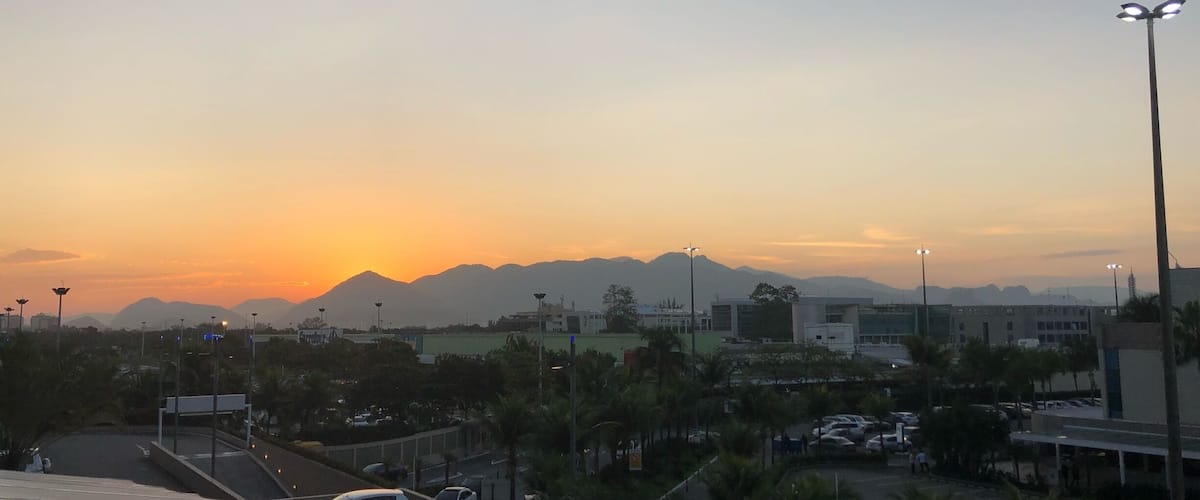Sunset viewed from large shopping in Rio de Janeiro.