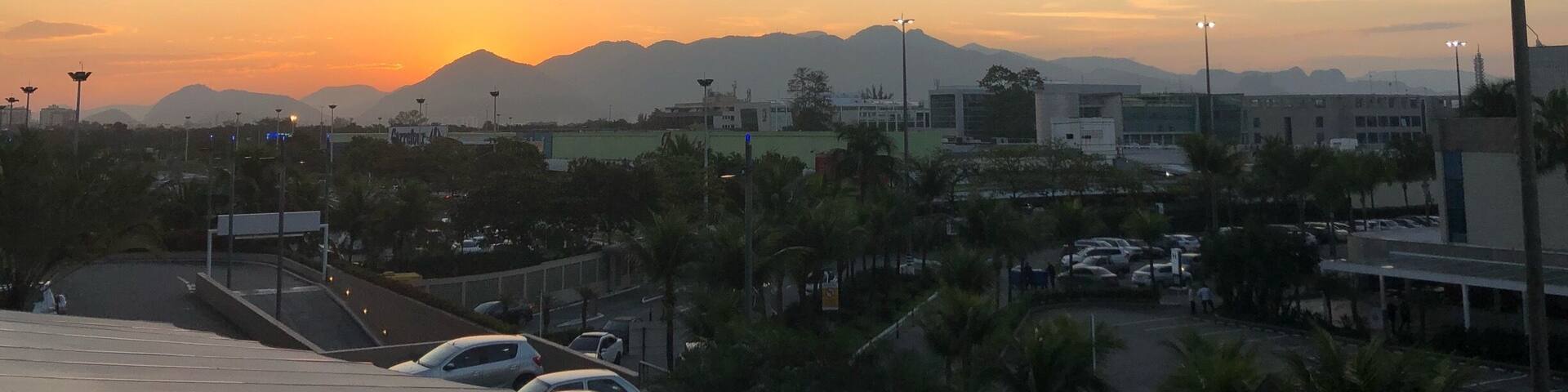 Sunset viewed from large shopping in Rio de Janeiro.