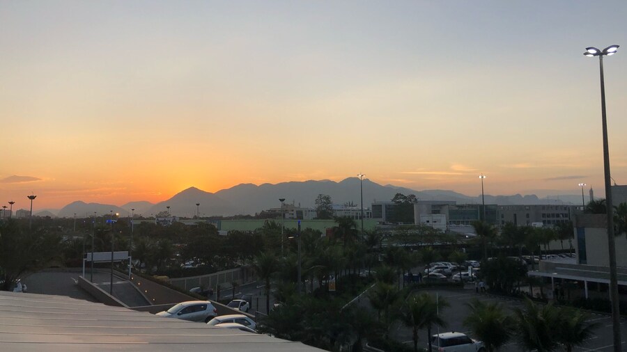 Sunset viewed from large shopping in Rio de Janeiro.