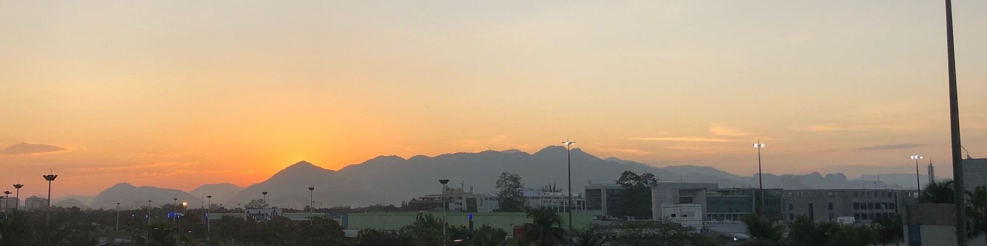 Sunset viewed from large shopping in Rio de Janeiro.