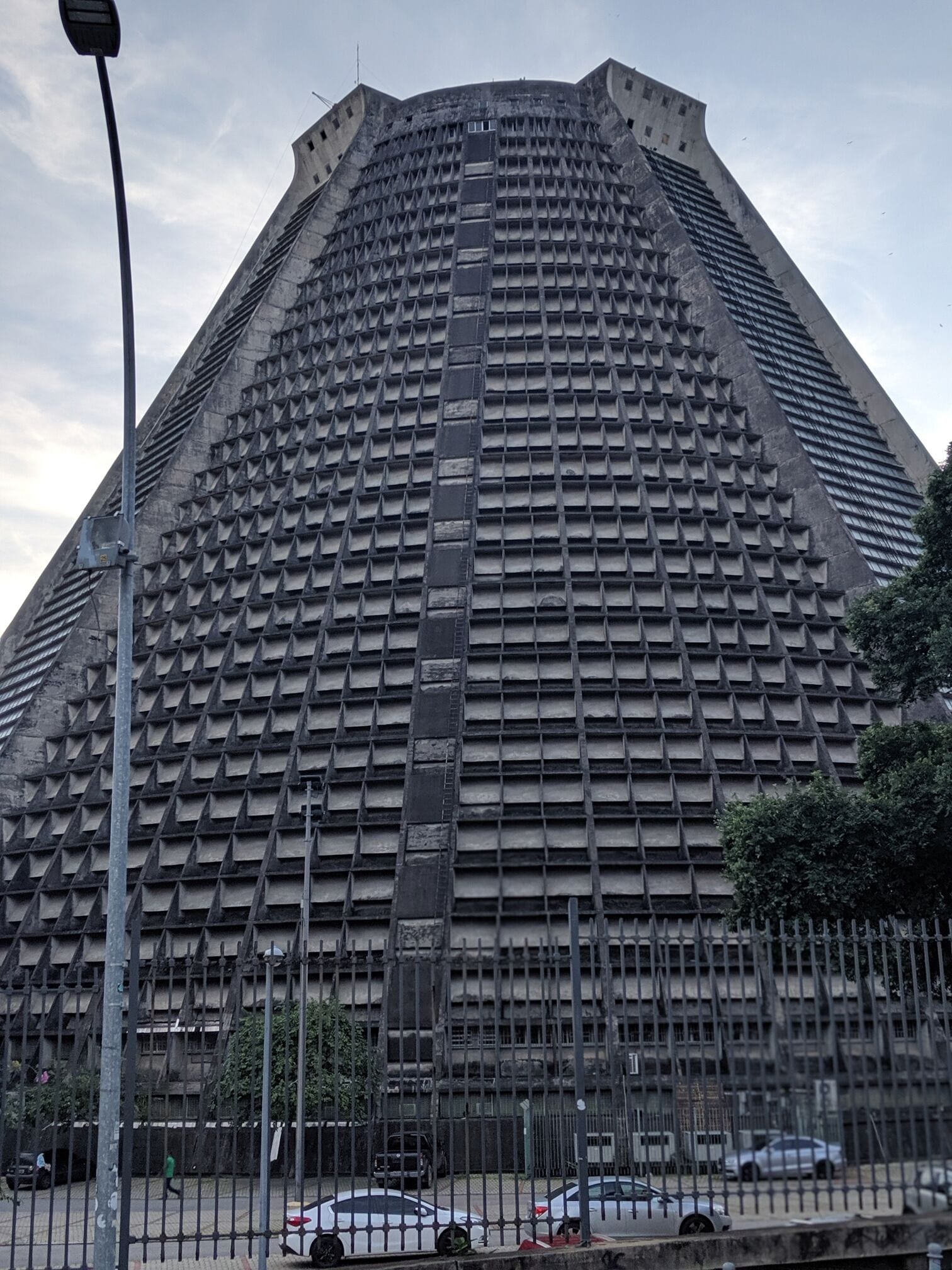 View of the outside to contrast with the beautiful inside stained glass