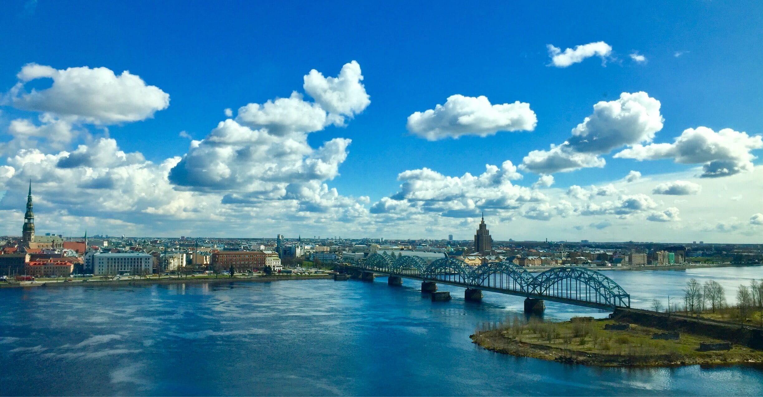 View of the river from the top of the national library. 