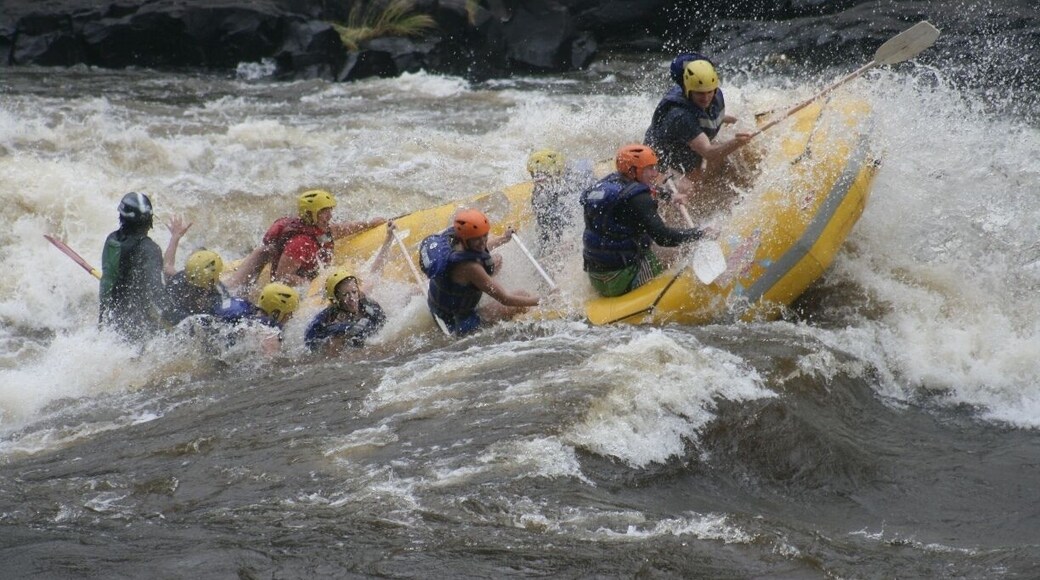 The Zambezi River is classified as Grade 5 which per The British Canoe Union has classified the river Grade 5 âextremely difficult, long and violent rapids, steep gradients, big drops and pressure areas." The Zambezi river has been internationally claimed as the worlds best and safest river to raft in. The river is very deep, and there is no exposed rock in the rapids or in the pools below the rapids. This experience was one of the most adrenaline rushing, exhilarating and exciting adventures that everyone should have on their bucket list. We rafted in the middle of the season where the river was not too high or too low. Due to the waters we rafted from rapid 11 through rapid 23 which was a total of 13km long. They say that during the low waters you start from rapid 1 and the rapids are more extreme. We hope to return and experience this in the future. All the rapids have names and we got to experience about five Grade 5's and the rest where Grade 3's and 4's. Getting in and out of the canyon is a hike and tiring after rafting for nearly two hours. Overall the experience was amazing and a must do for all those adventure seekers of all age groups (15 years old and above). We used Adventure Zone for our white water rafting experience as they were well organised, friendly and safety was a propriety throughout the whole experience.
Tip: Be sure to wear closed sandals that have support and grip. We used our Keens which I would say are the best for this type of adventure on the raft and while trekking in/out of the gorge.