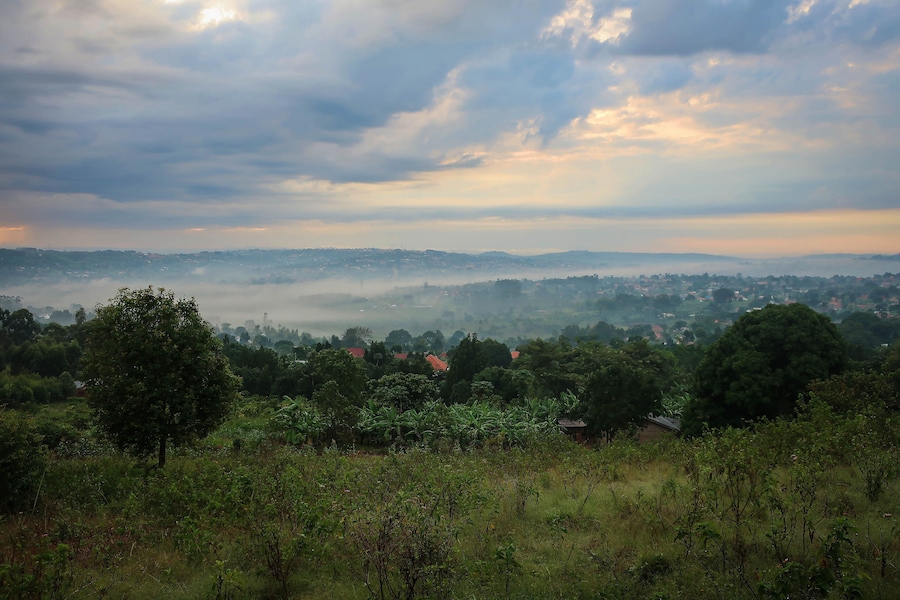 Masaka rural area view by early summer morning, Uganda