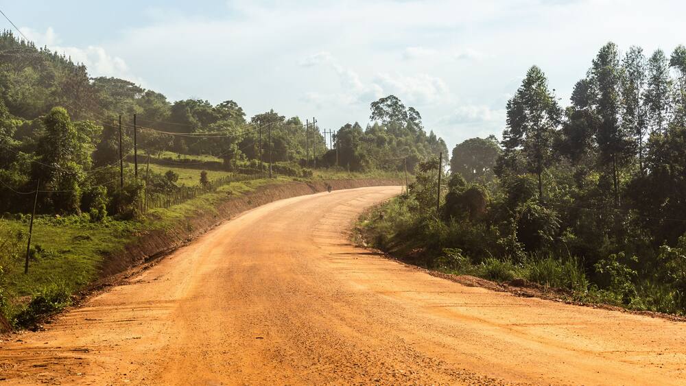 Unpaved Kyenjojo - Hoima road, Uganda