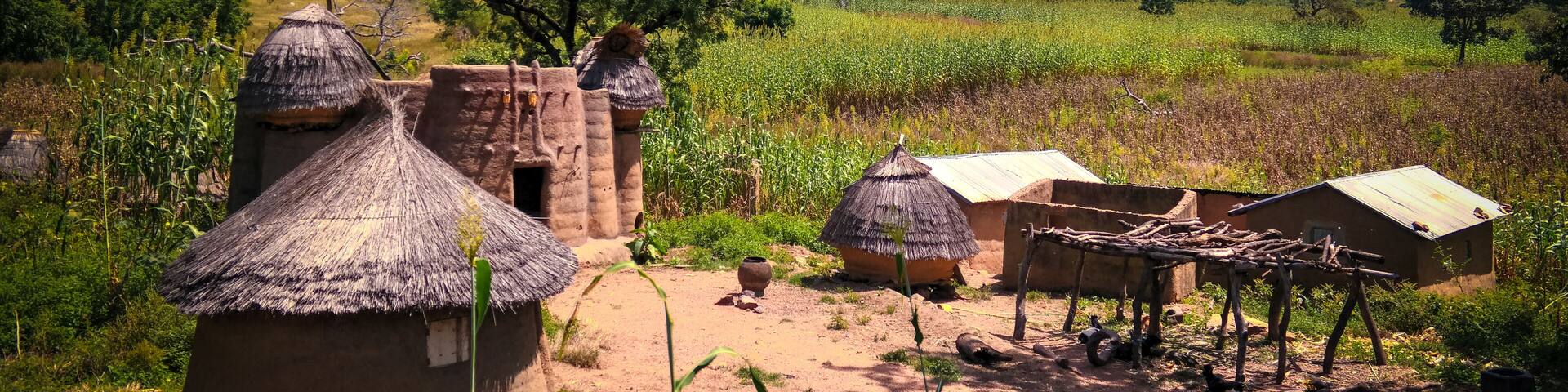 Traditional Tammari people village of Tamberma at Koutammakou, the Land of the Batammariba, Kara region, Togo
