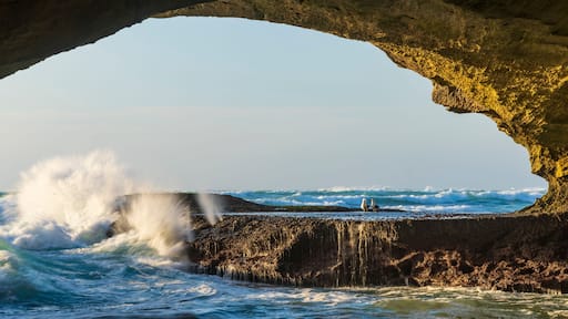 Image Number A1RT48099. An eerie view taken from the back of Waenhuiskrans sea-cave towards the mouth of the cave and the sea. Arniston. Overberg. Western Cape. South Africa