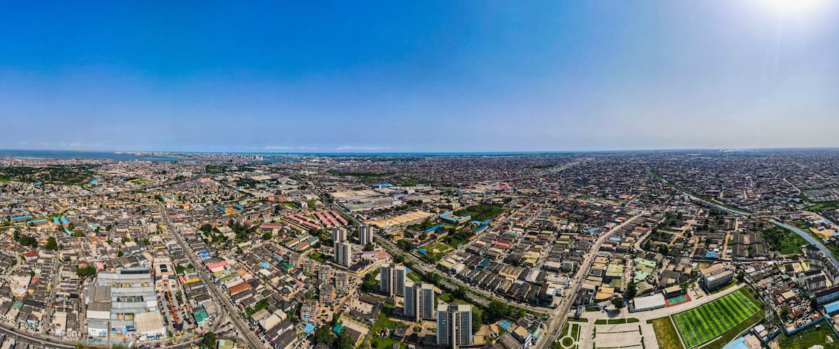 An aerial view of the Surulere skyline