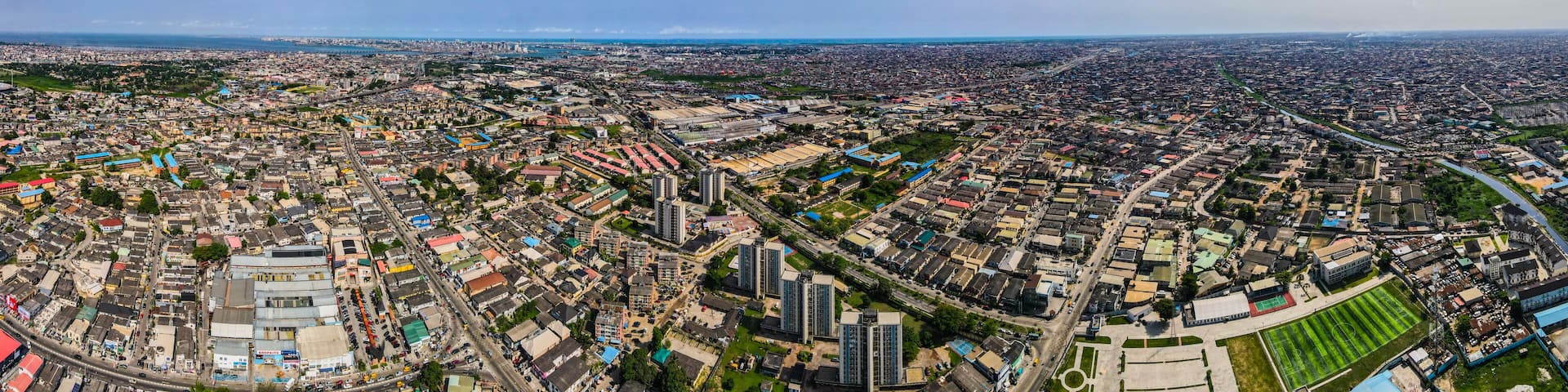 An aerial view of the Surulere skyline