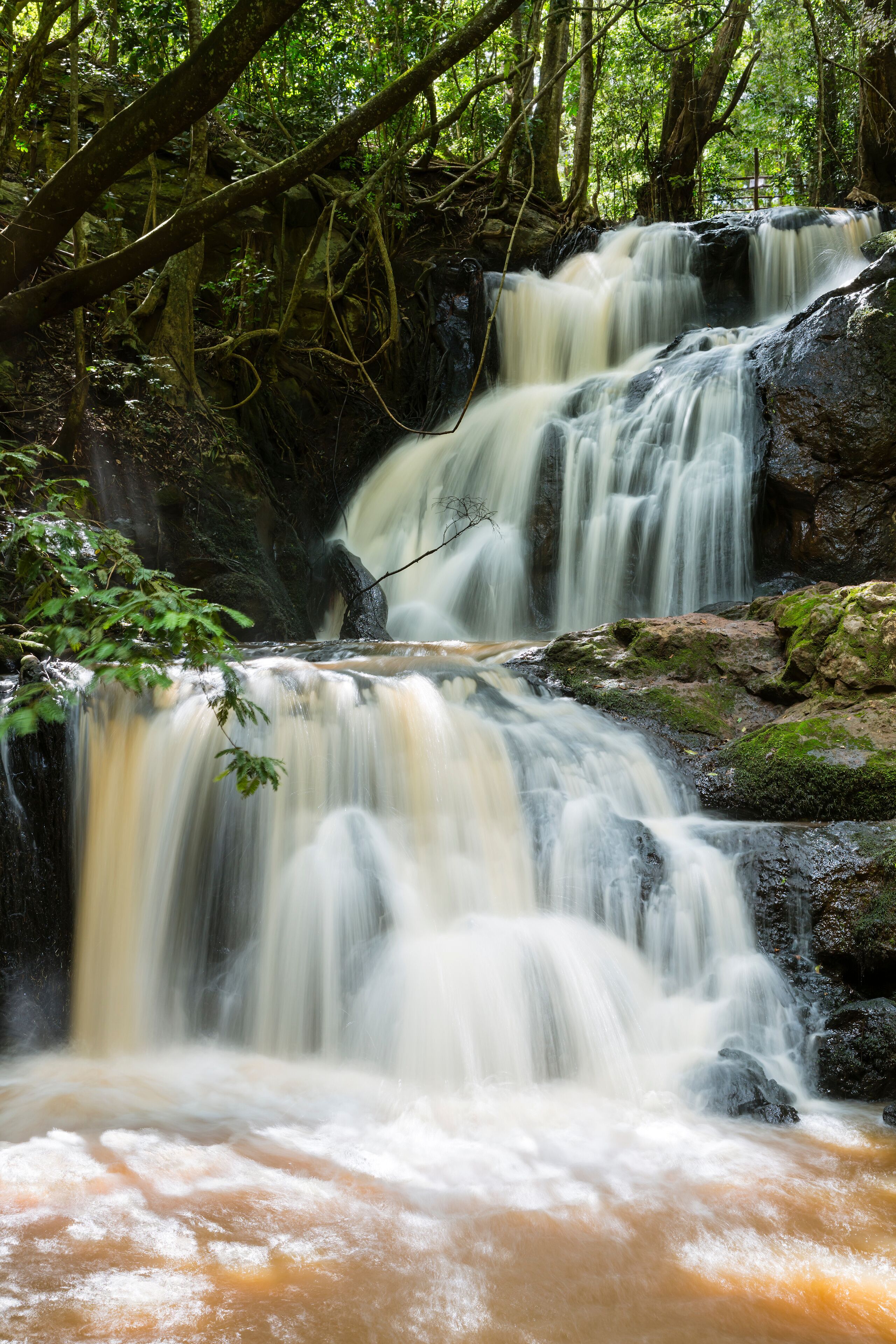 Nairobi River Waterfall in Karura Forest, Kenya