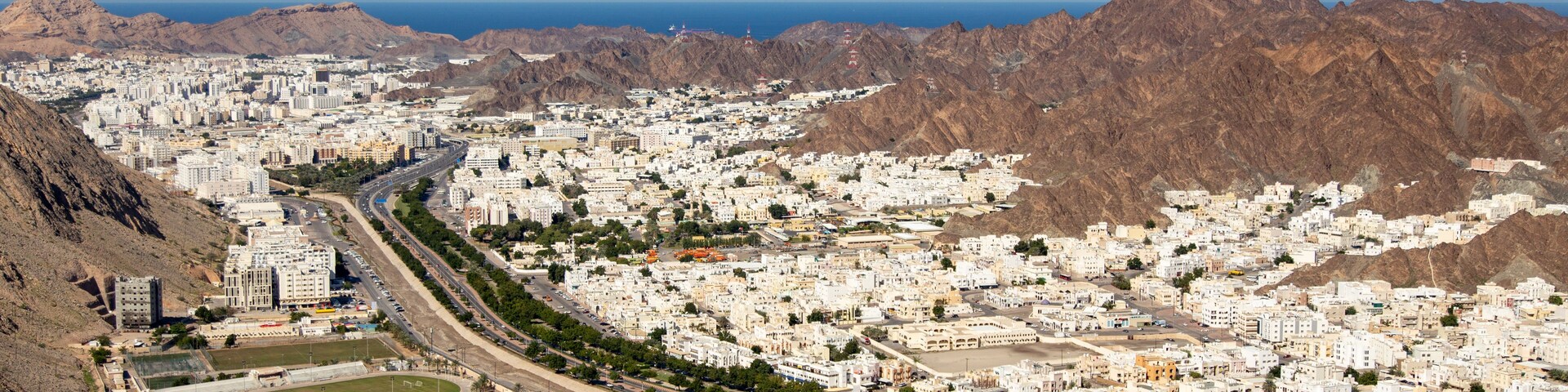 Areal view of Wadi Kabir, Muscat City, Oman