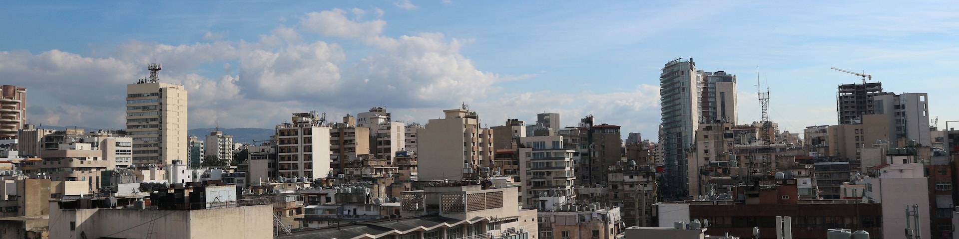 View of Beirut from the top of a building in Hamra Street one of main commercial areas of the city