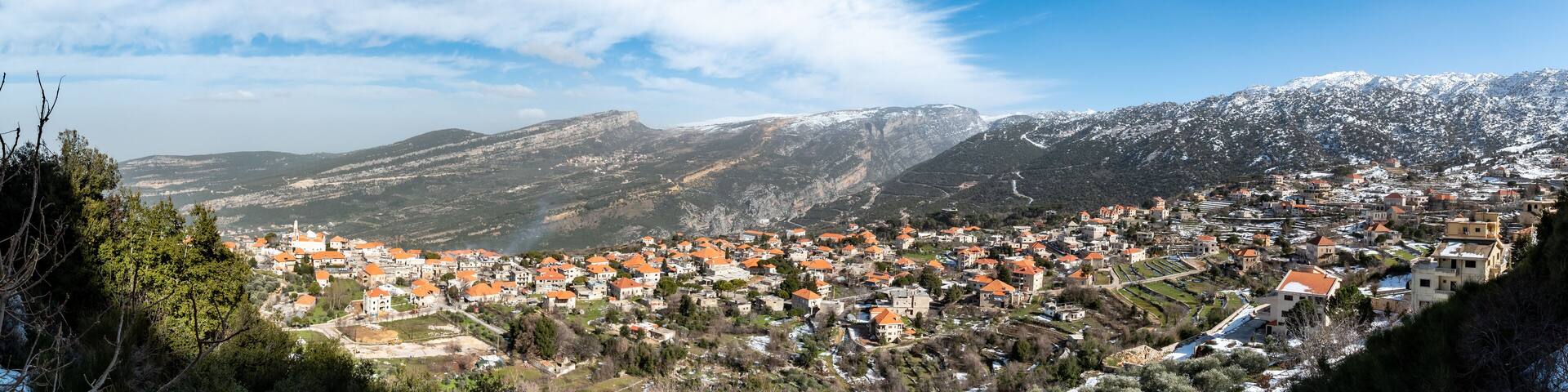 Douma Village in Winter on a Cloudy day, Lebanon