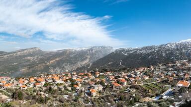 Douma Village in Winter on a Cloudy day, Lebanon