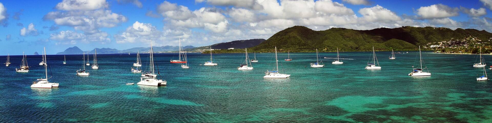 The aerial view of Le Marin, Martinique