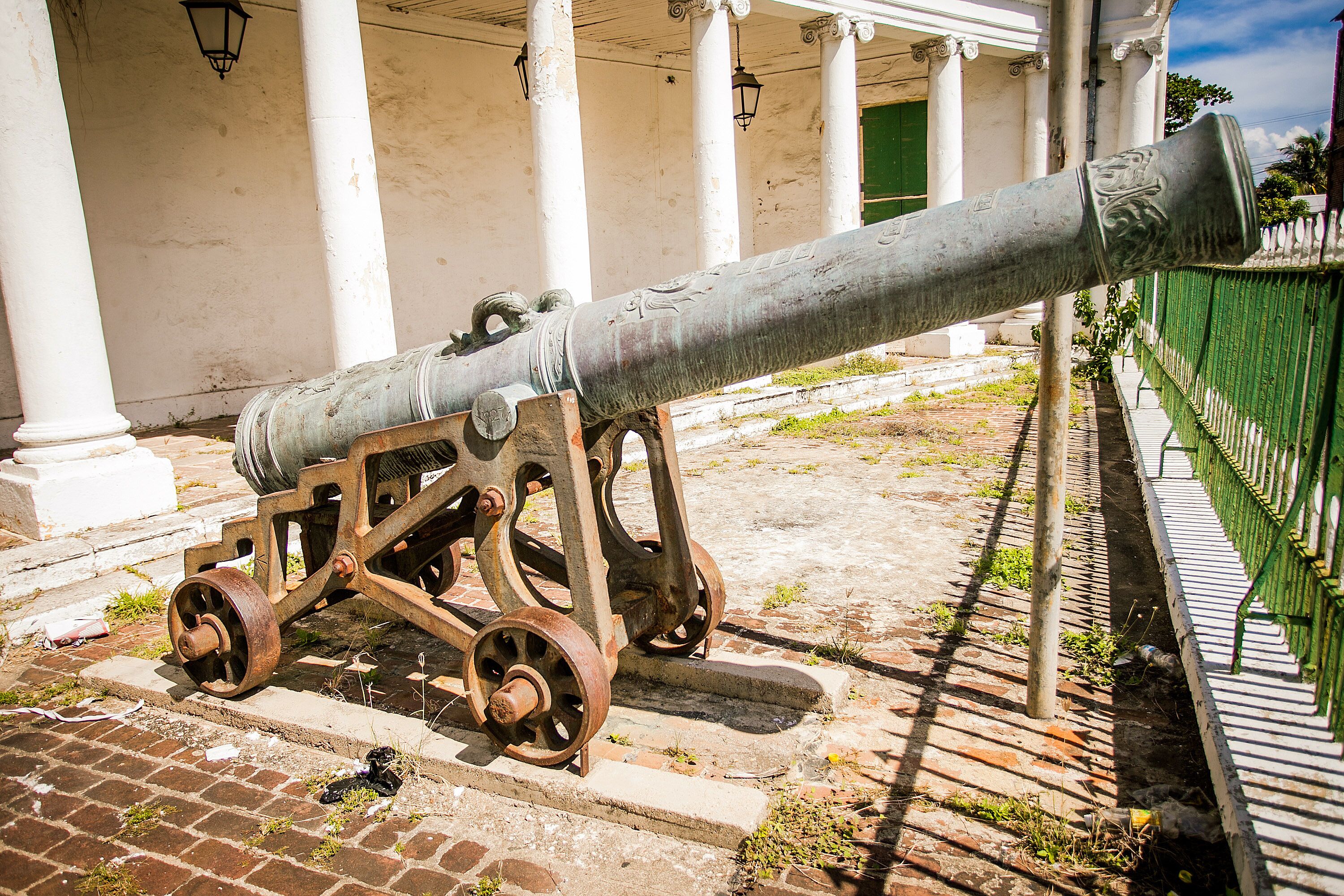 Old cannon in the middle of Jamaica