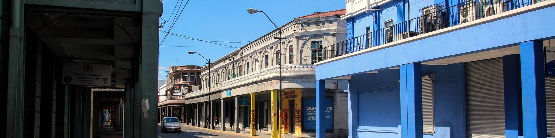 Streets of Kingston in Jamaica - the caribbean island