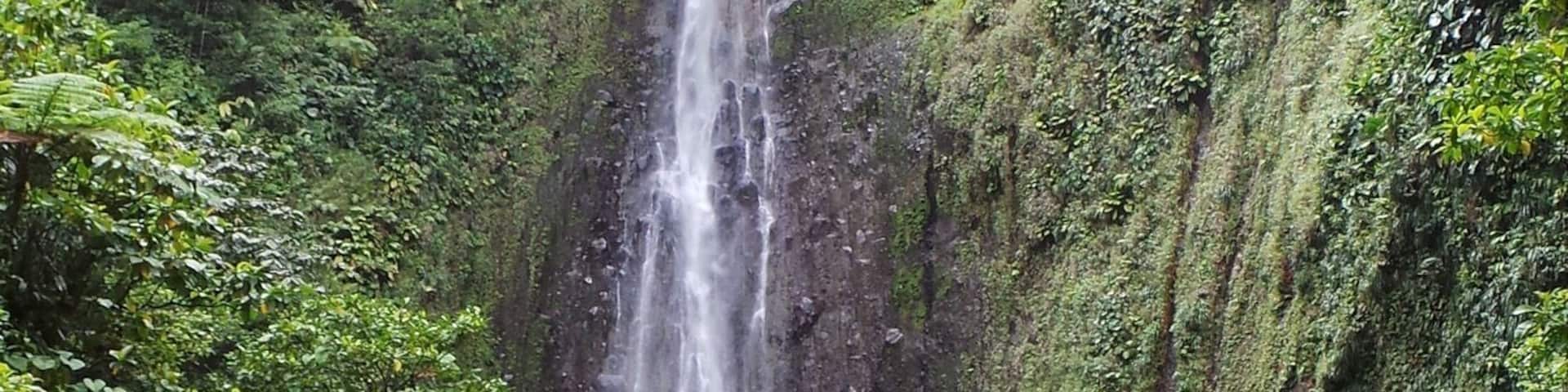 One of the waterfalls in the mountains or hills