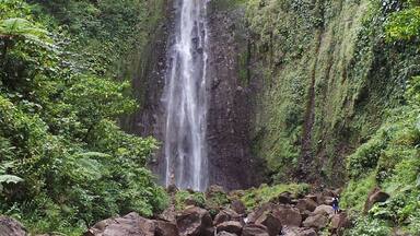 One of the waterfalls in the mountains or hills