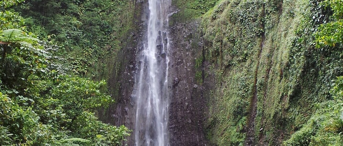 One of the waterfalls in the mountains or hills