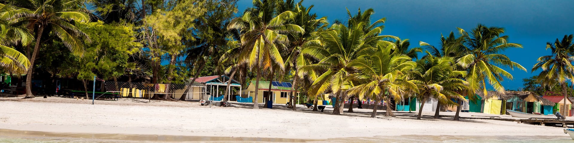 Dominican Republic, Saona Island - Mano Juan Beach. Fishermen's village