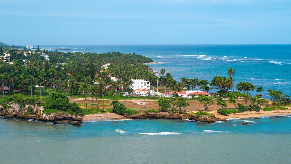Panoramic View of Coastline at Puerto Plata Harbor, Dominican Republic