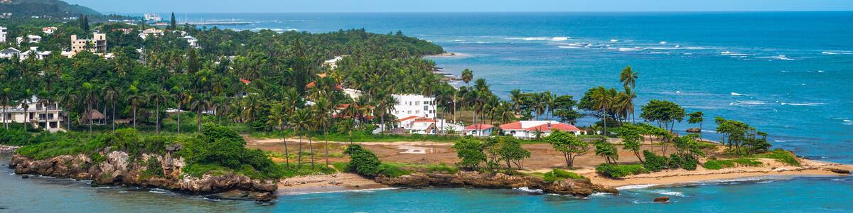 Panoramic View of Coastline at Puerto Plata Harbor, Dominican Republic
