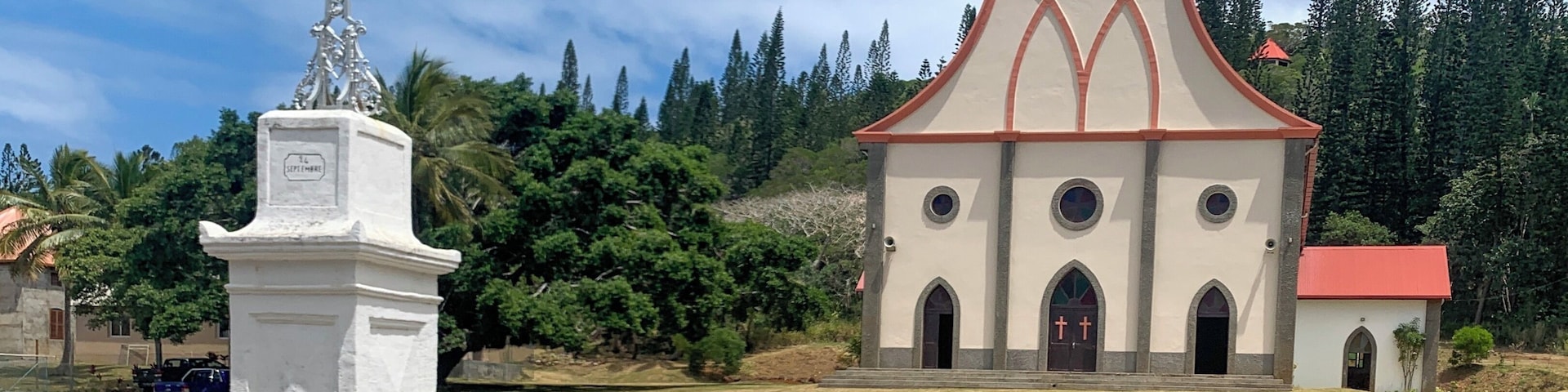 Lovely church inside and out at the village of Vao. Shop nearby also.