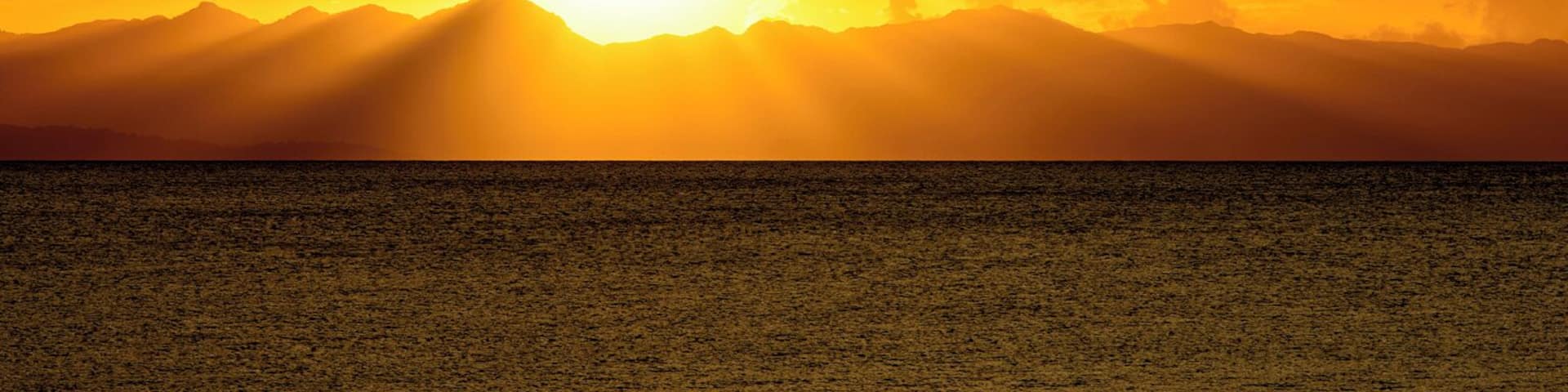 This is a sunset view from Matei Point on Taveuni Island in Fiji.