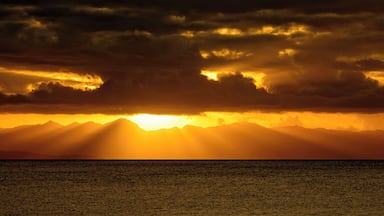 This is a sunset view from Matei Point on Taveuni Island in Fiji.
