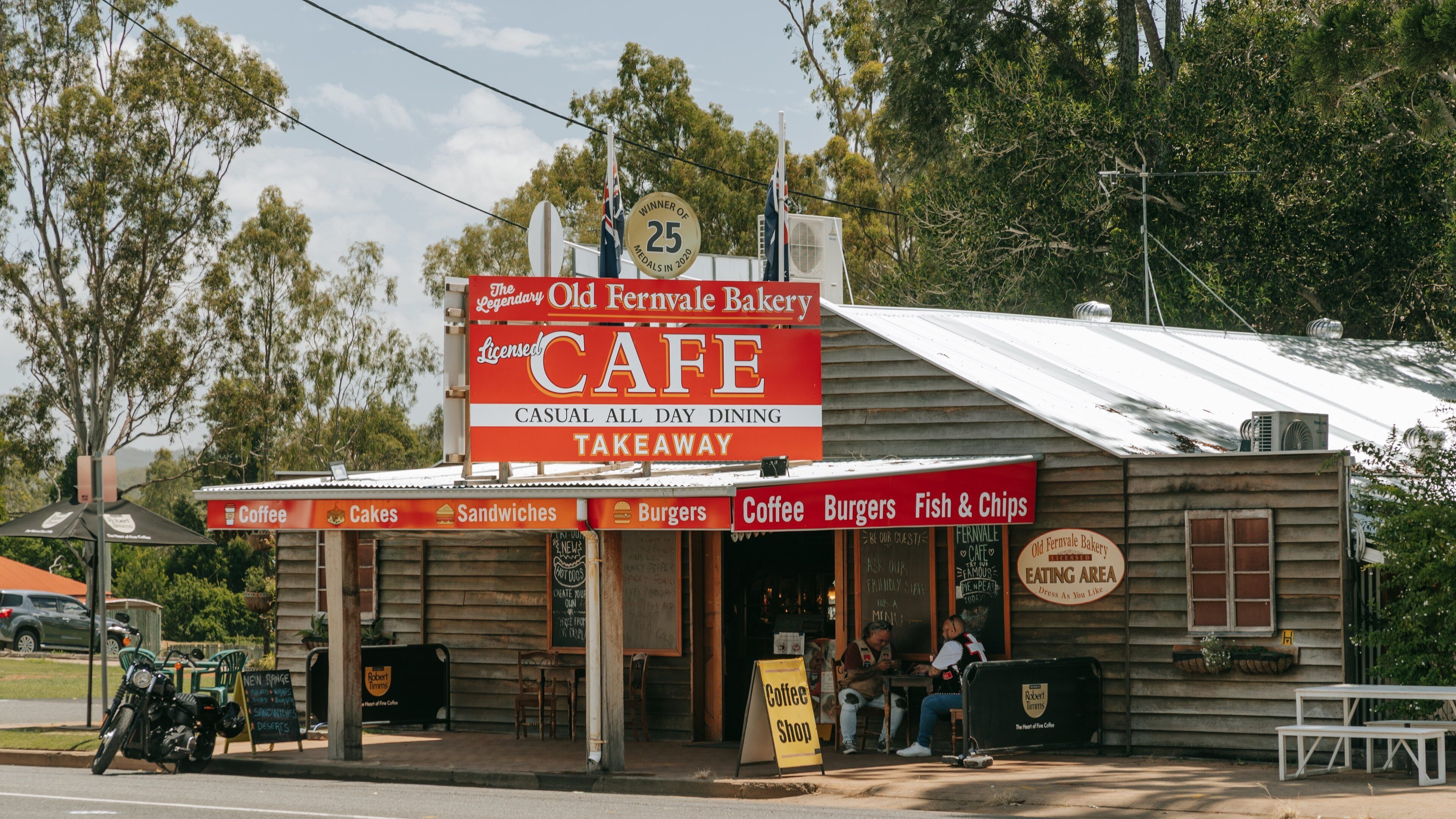 Fernvale which includes signage and a small town or village