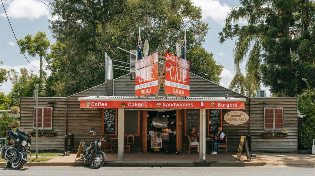Fernvale showing signage and a small town or village