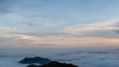 Panorama beautiful view of sea of mist at AyersWeng