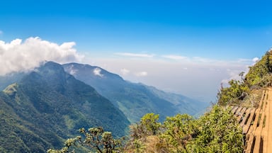 Panoramic view from the hill Mini Worlds End in Horton Plains National Park, Sri Lanka