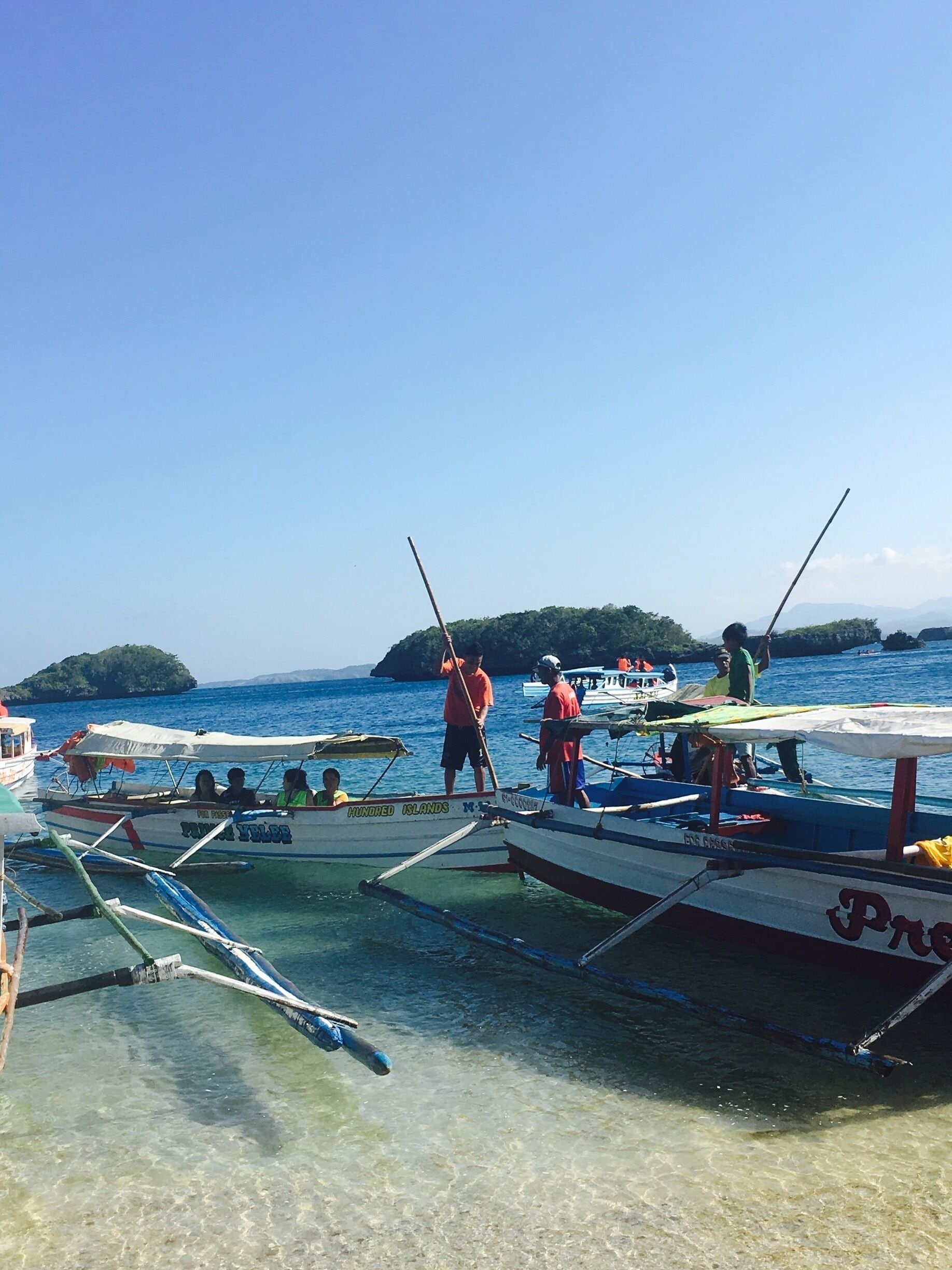 These boats are used for island hopping in the 100 Island National park. 3 islands are officially opened for tourists, The Quezon Island being the biggest .#blue
