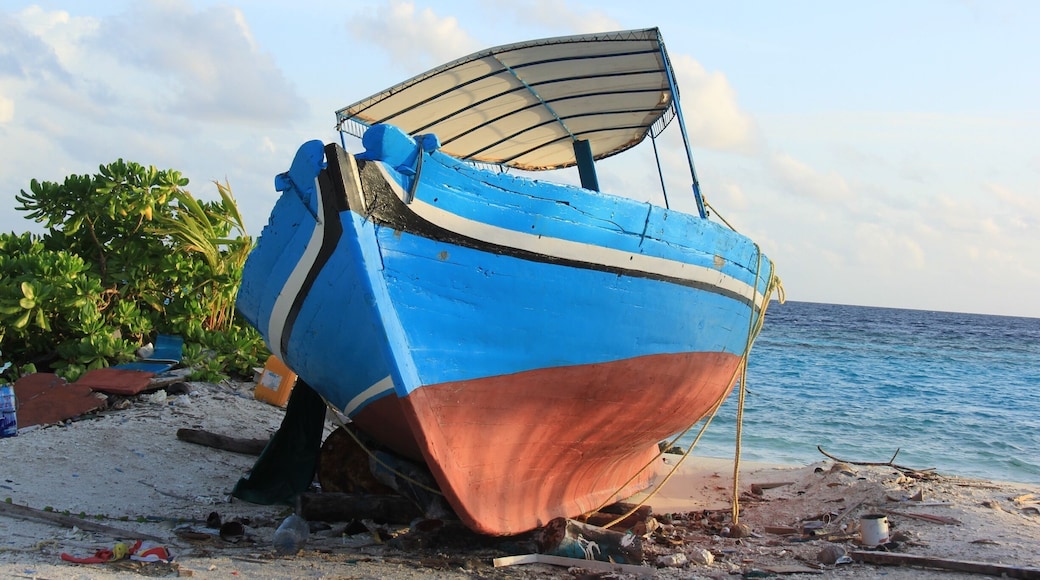 Beautiful fishing boats are made in this island - Hangnaameedhoo #Maldives #travel #seascape #waterscape #island