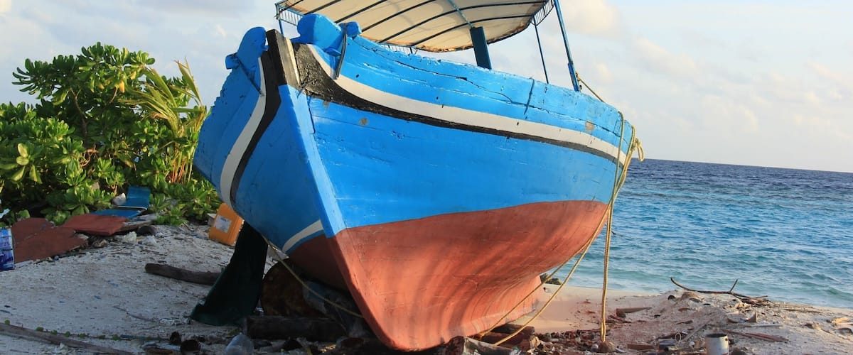 Beautiful fishing boats are made in this island - Hangnaameedhoo #Maldives #travel #seascape #waterscape #island