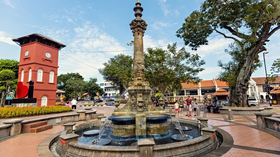 Queen Victoria Fountain at Dutch square in Melaka Malaysia