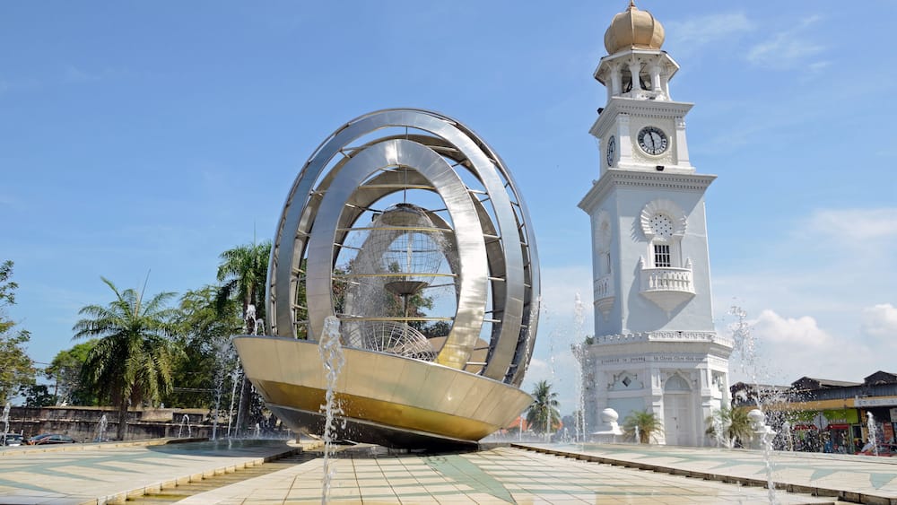 Queen Victoria Memorial clock tower in Penang island,Malaysia