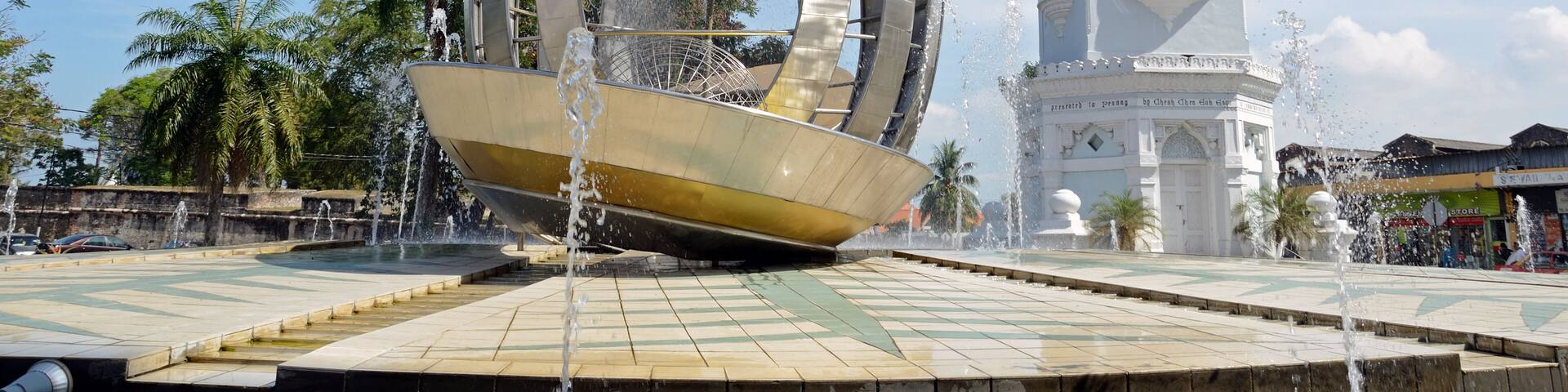 Queen Victoria Memorial clock tower in Penang island,Malaysia