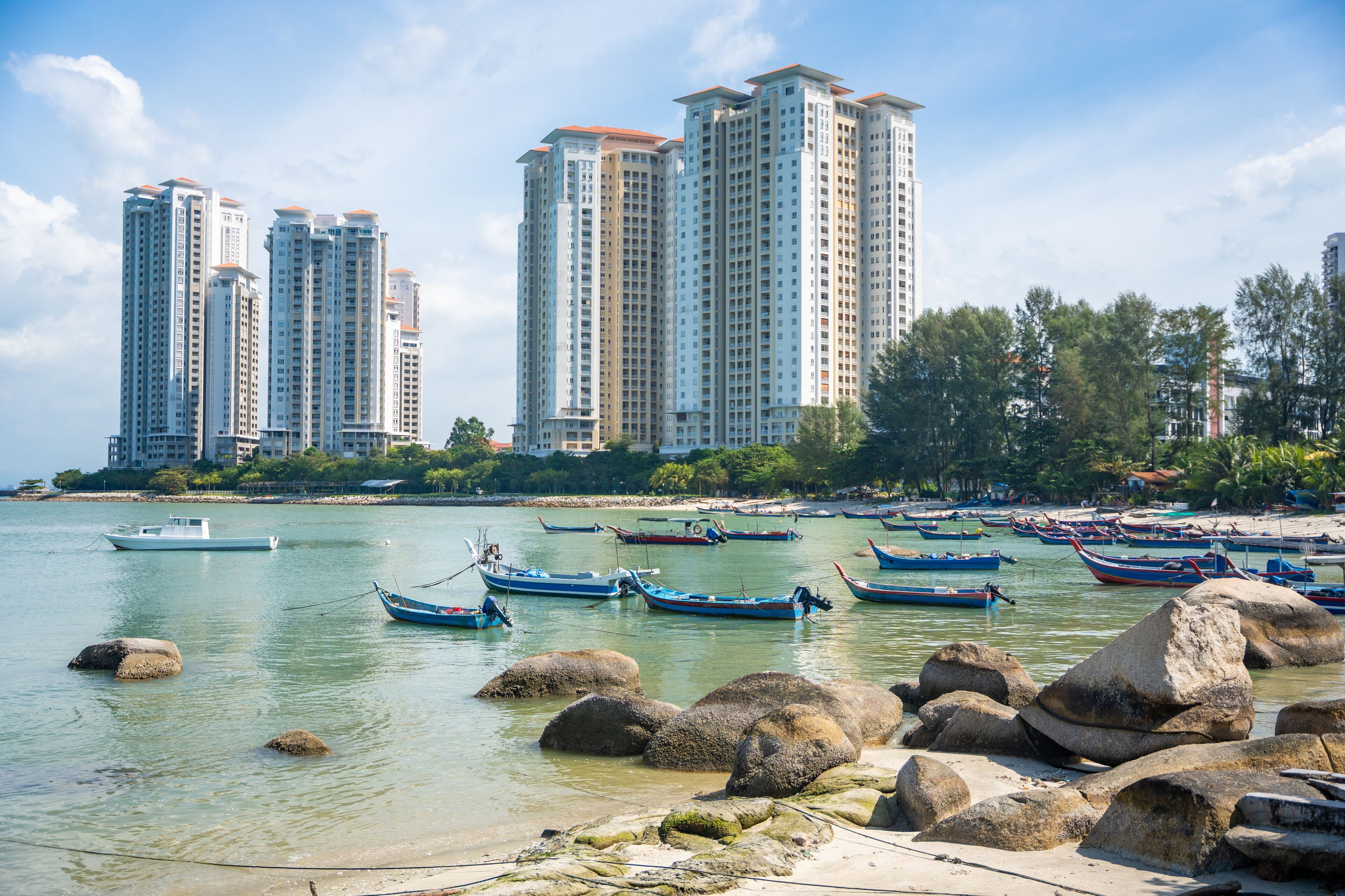 View of fishing village in Tanjung Tokong, Penang, Malaysia